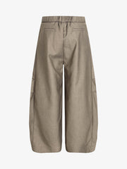 Pleated Drawstring Scimitar Track Pants
