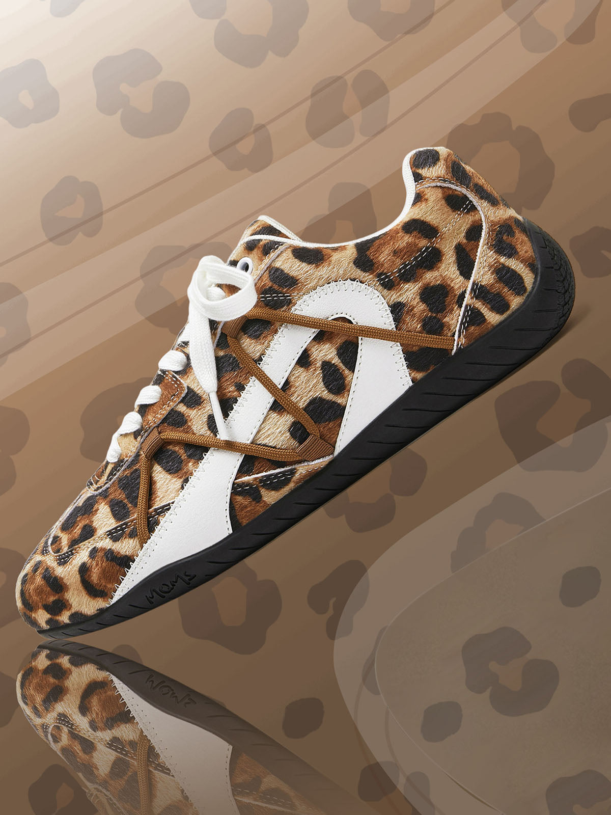 Leopard Print Racing Training Sneakers