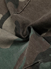 Retro Double Waist Camouflage Barrel Jeans