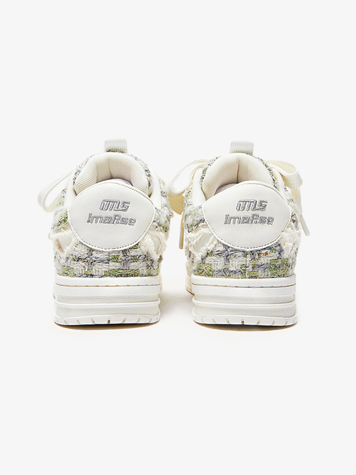 Vintage Tweed Patchwork Frayed Edge Chunky Sneakers