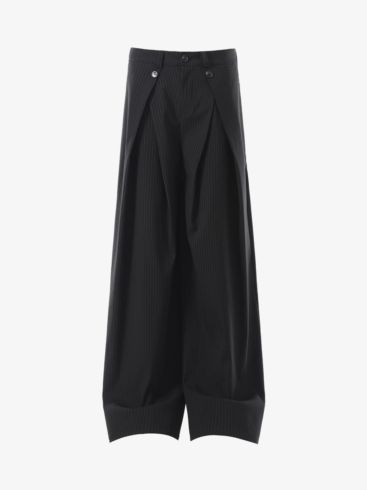 Retro Structured Asymmetric Baggy Pants