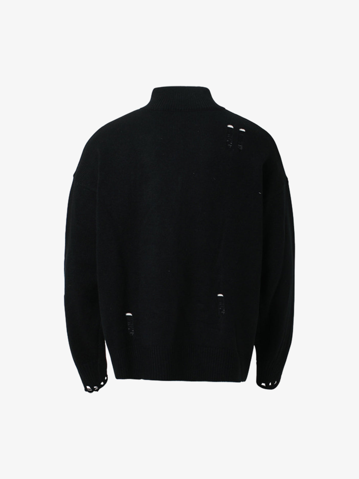 Heavy Cut Turtleneck Cardigan Zipper Sweater