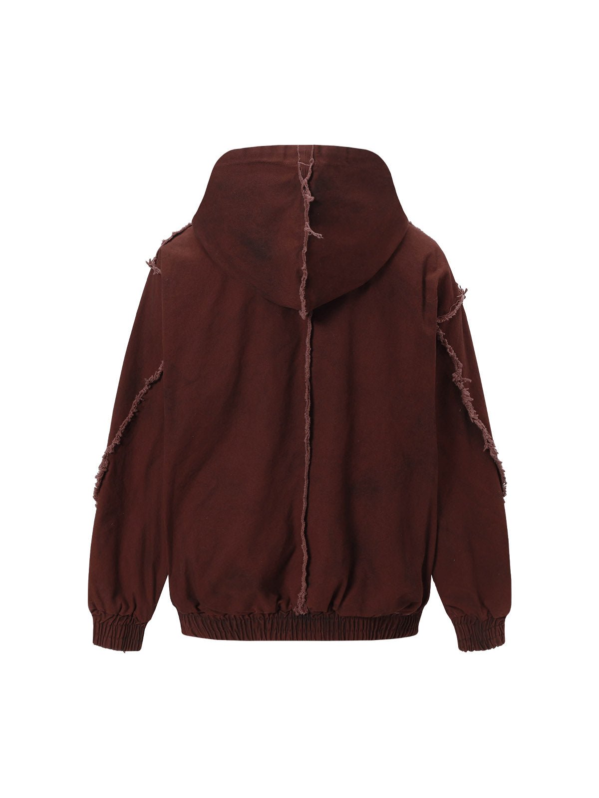 Washed Distressed Fur Hooded Jacket