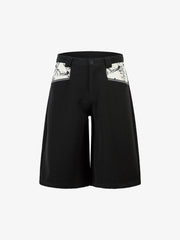 Retro Niche Patchwork Suit Shorts