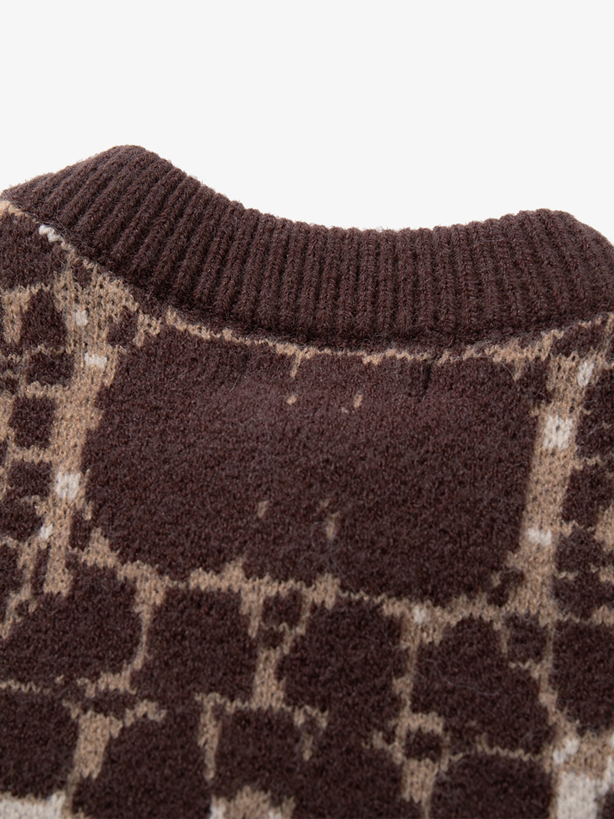 Vintage Skull Leopard Jacquard Knitted Cardigan