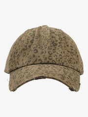 Vintage Leopard Print Distressed Baseball Cap