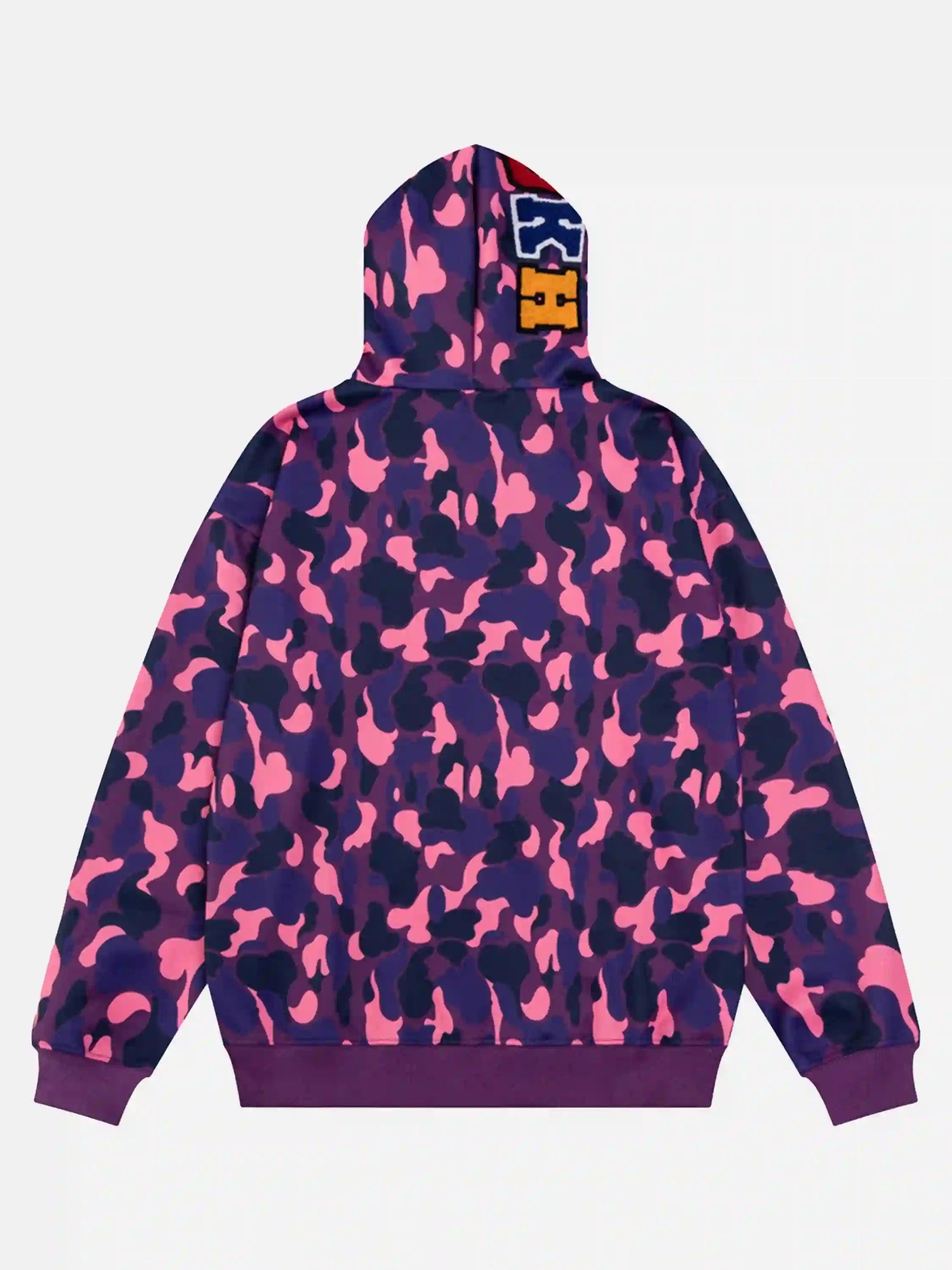Camouflage Double Cap Design Hoodie