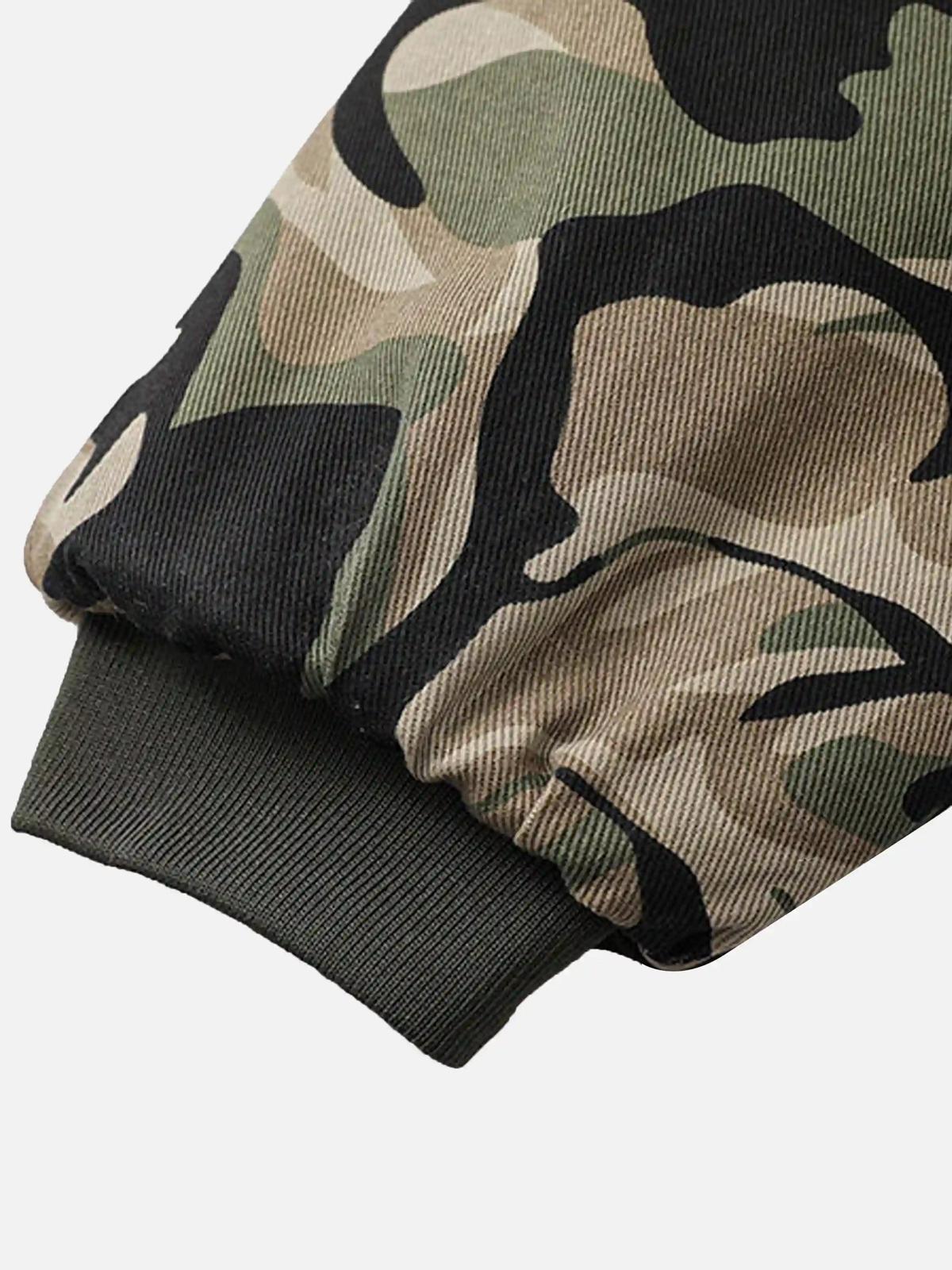 Camouflage Fur Zipper Hoodie