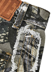 Camouflage Leaf Straight Leg Pants