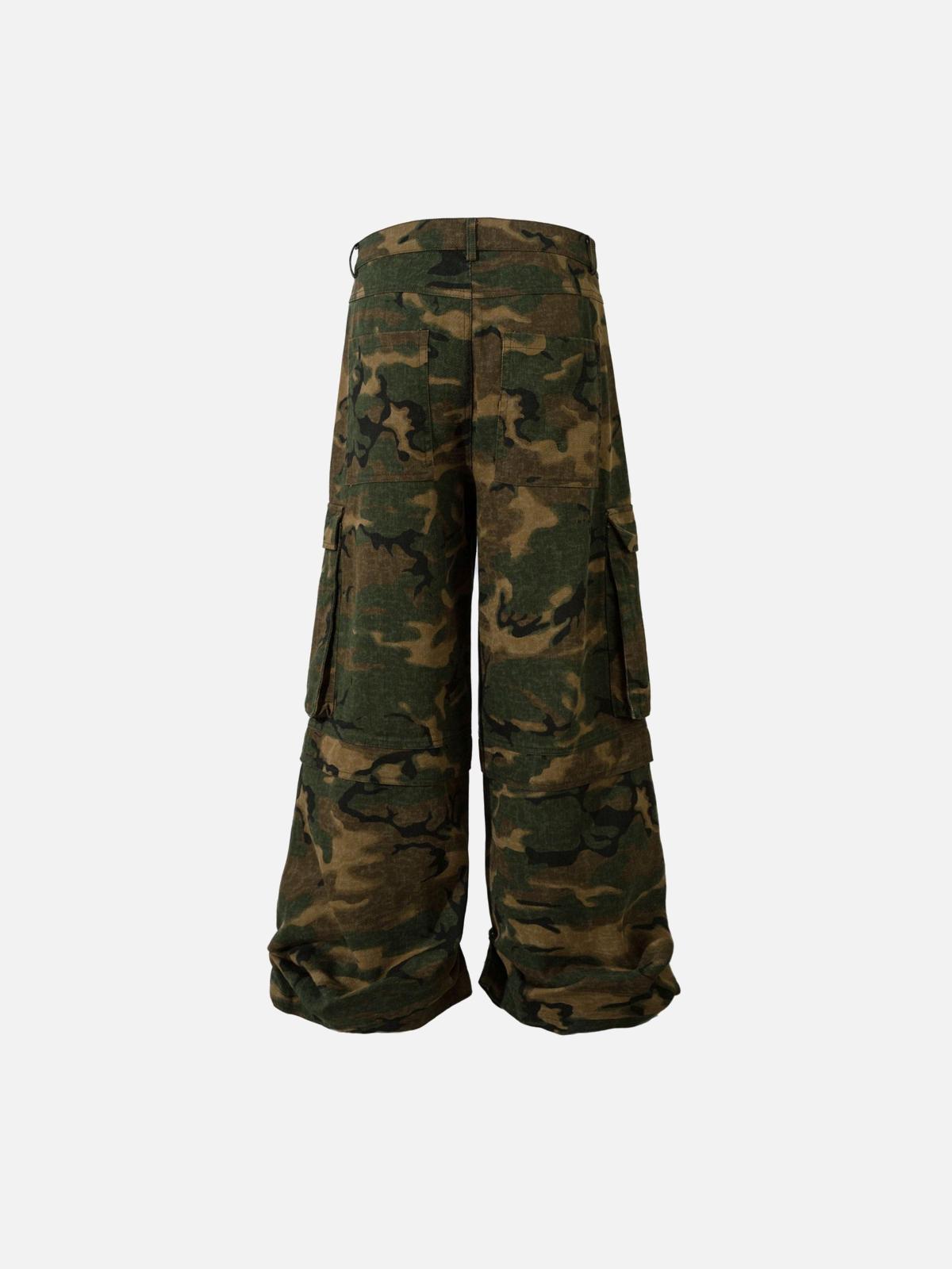 Camouflage Oversize Denim Cargo Pants