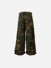 Camouflage Oversize Denim Cargo Pants