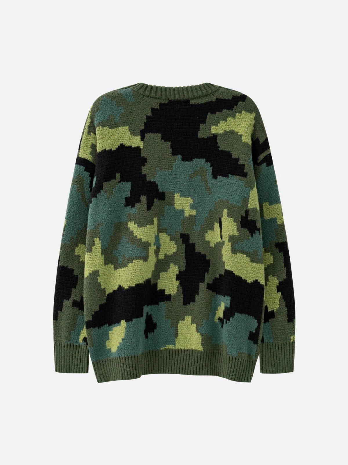 Camouflage Print Sweater