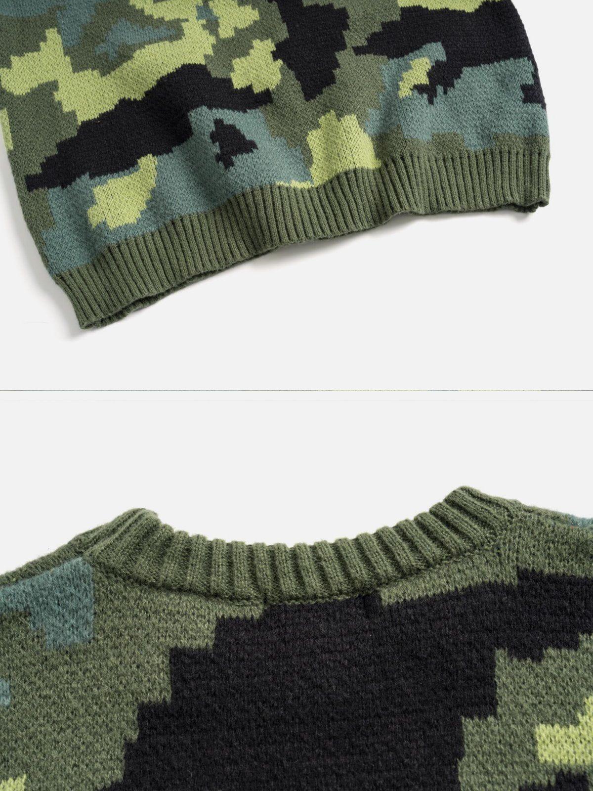 Camouflage Print Sweater