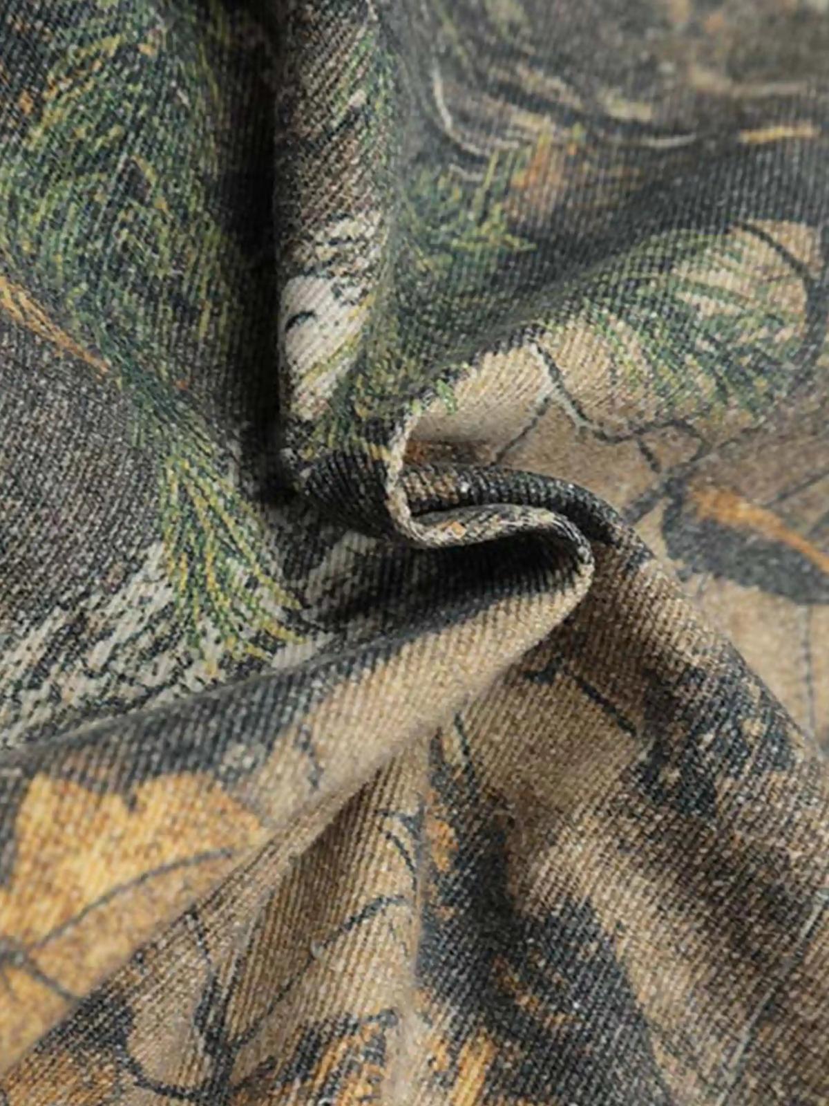 Camouflage Print Zip-Up Hoodie
