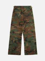 Camouflage Structured Pleated Pants