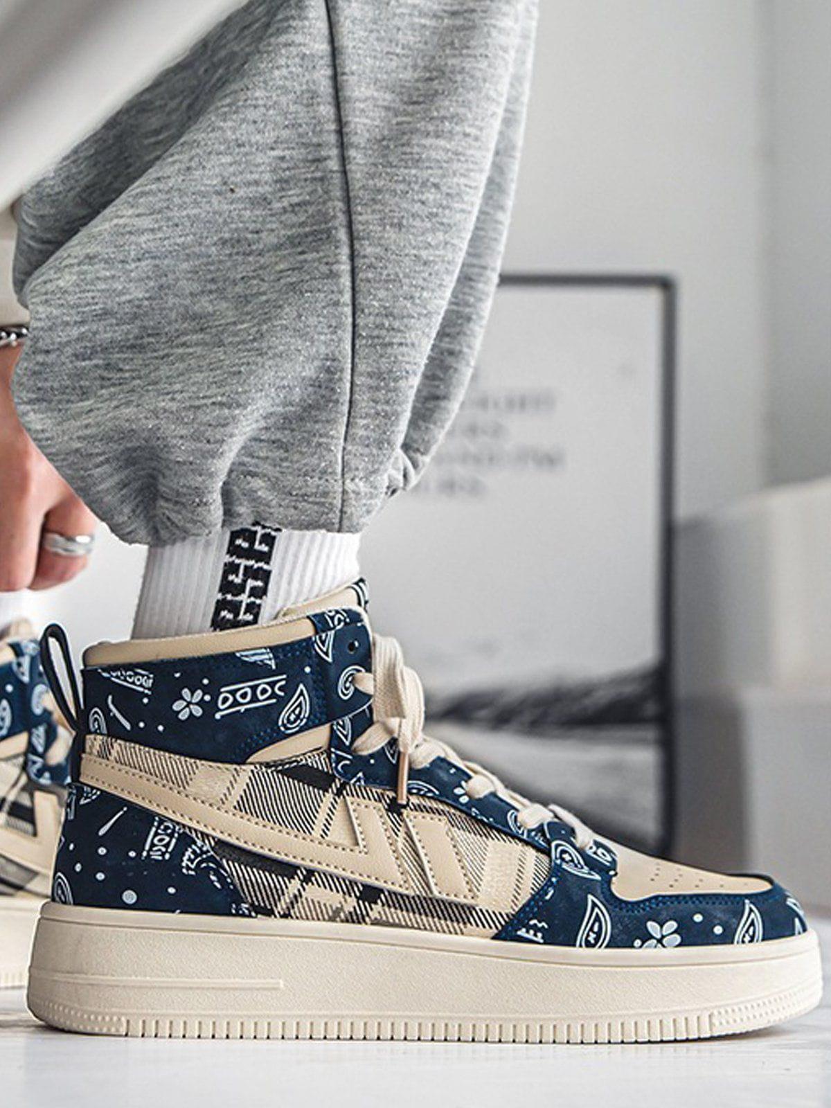 Cashew Flower High Top Platform Sports Shoes