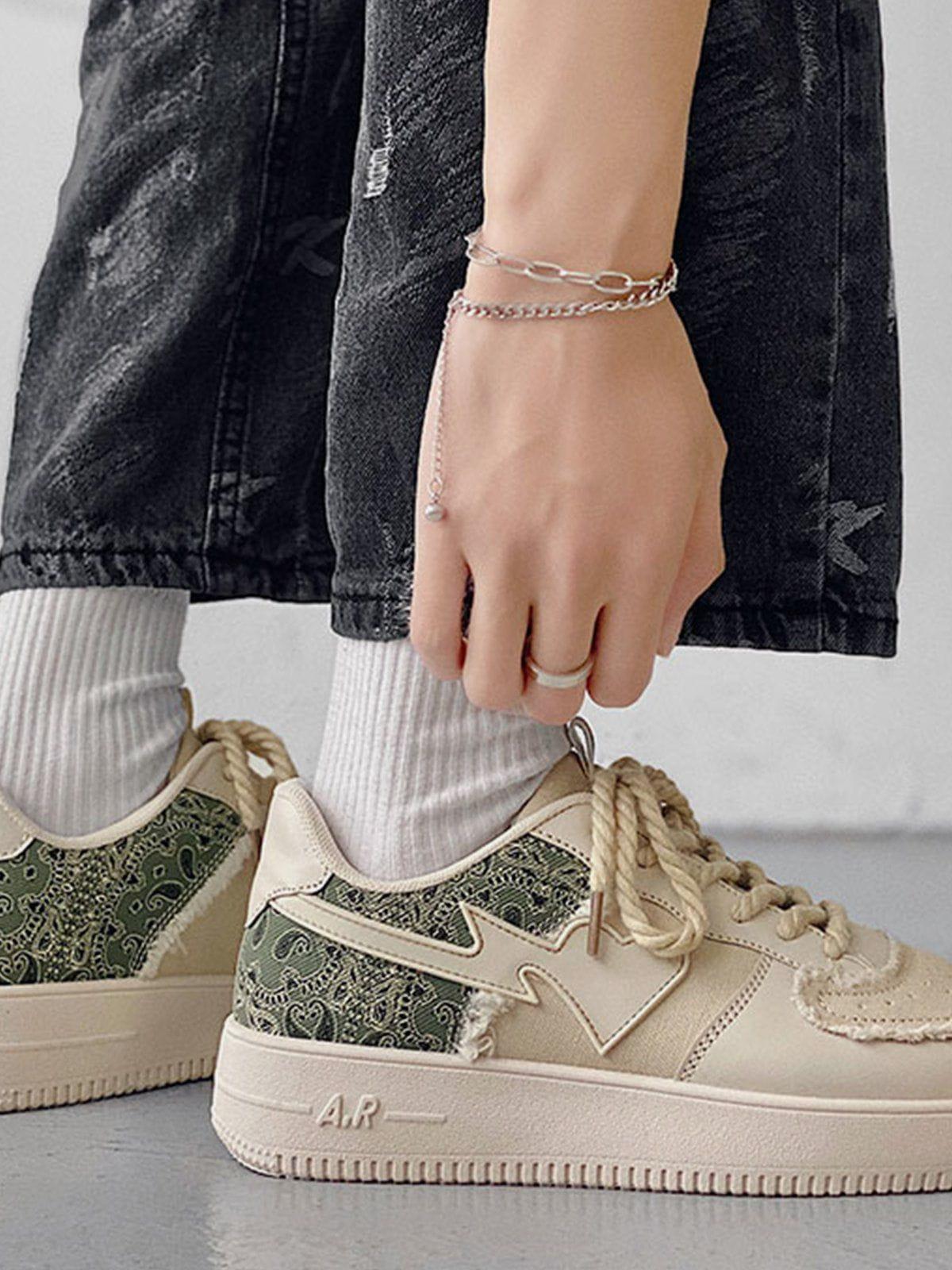 Cashew Flower Patchwork Canvas Shoes