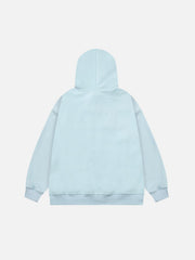 Cat Contrast Color Hoodie
