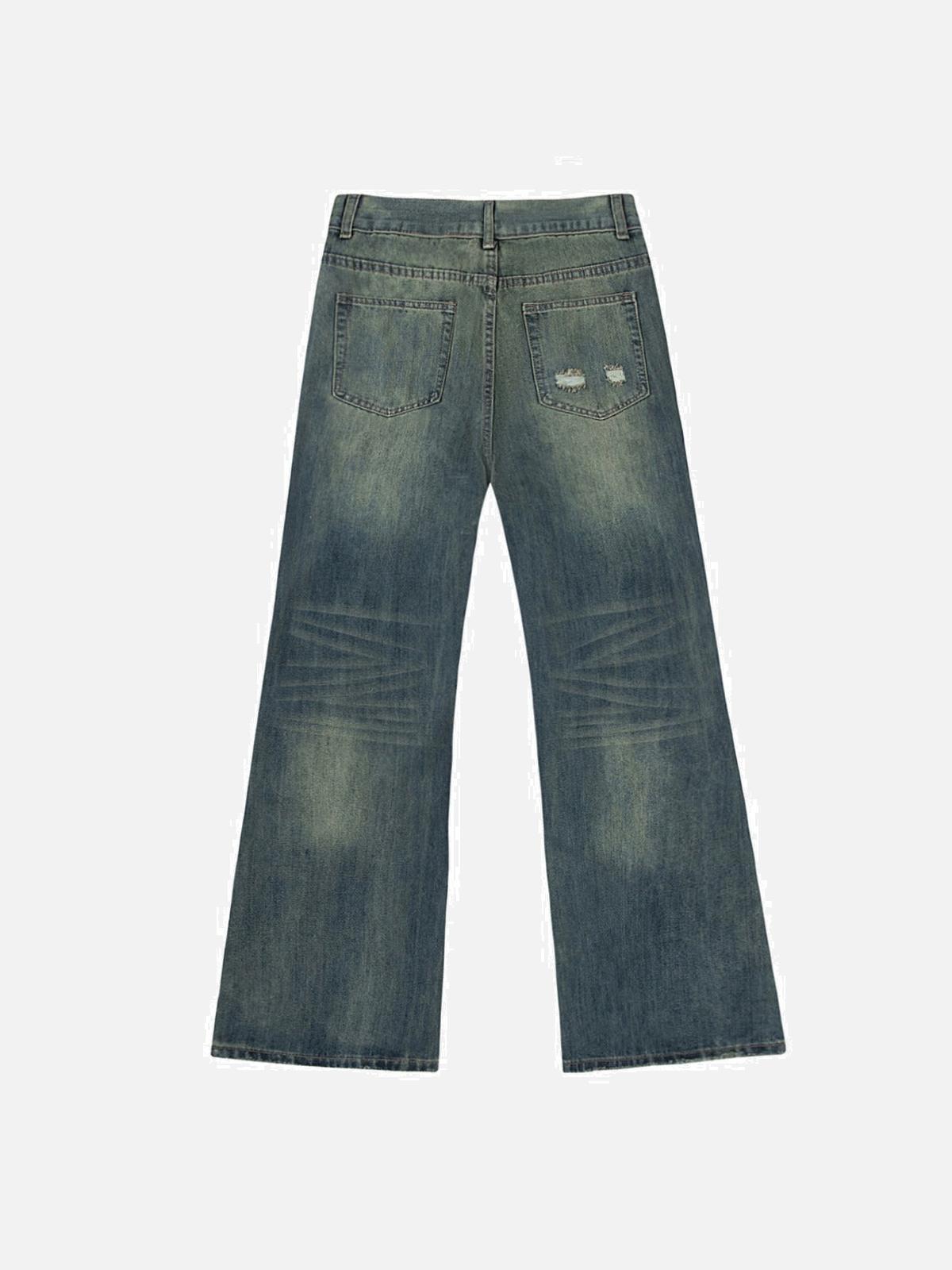 Cat Graffiti Print Jeans