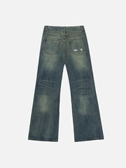 Cat Graffiti Print Jeans