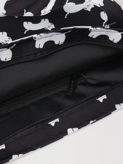 Cat Print Canvas Shoulder Bag
