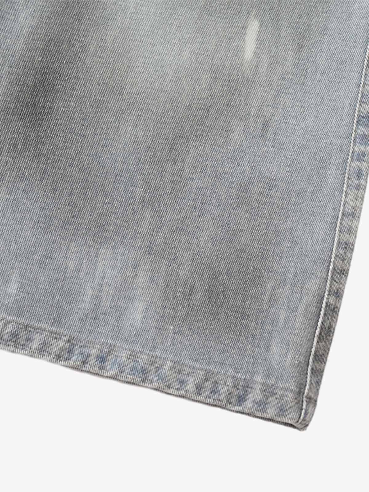Waistband Patch Drawstring Jeans