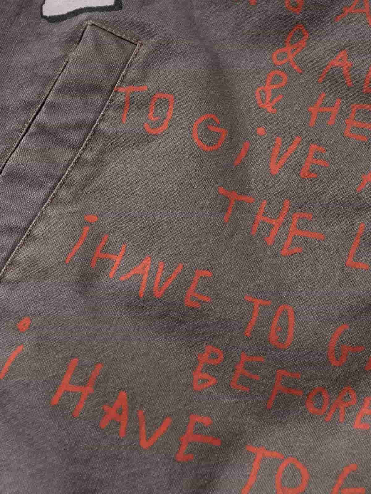 Street Graffiti Distressed High-Neck Padded Cotton Jacket