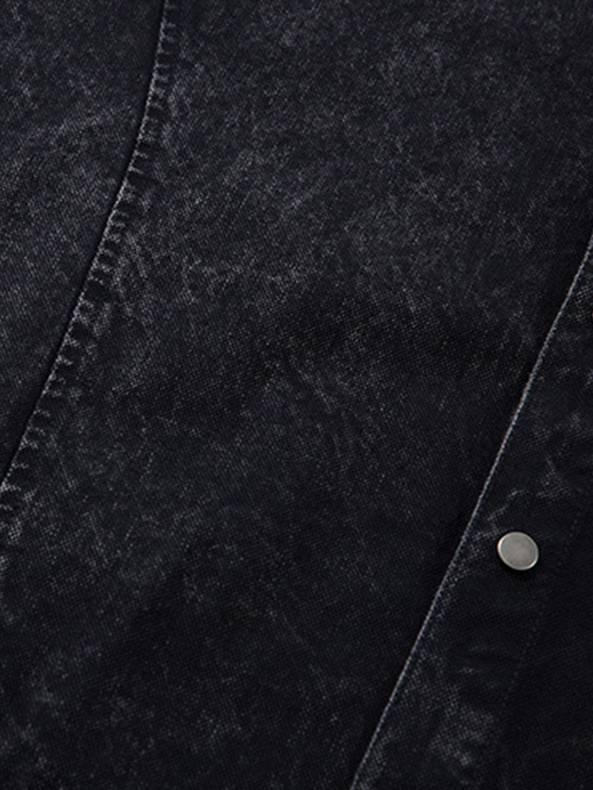 Rivet Deconstructed Split Stitching Denim Short-Sleeved Shirt