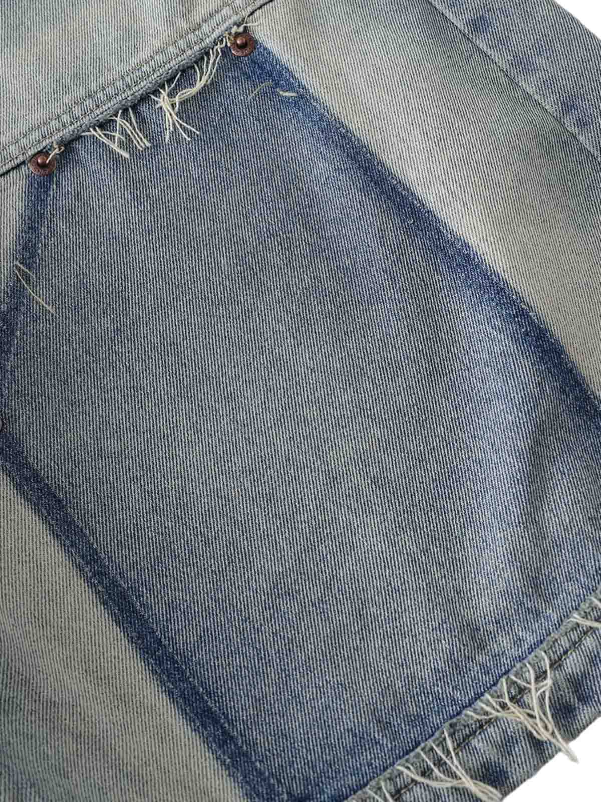 Vintage Patchwork Raw Edge Cropped Jort