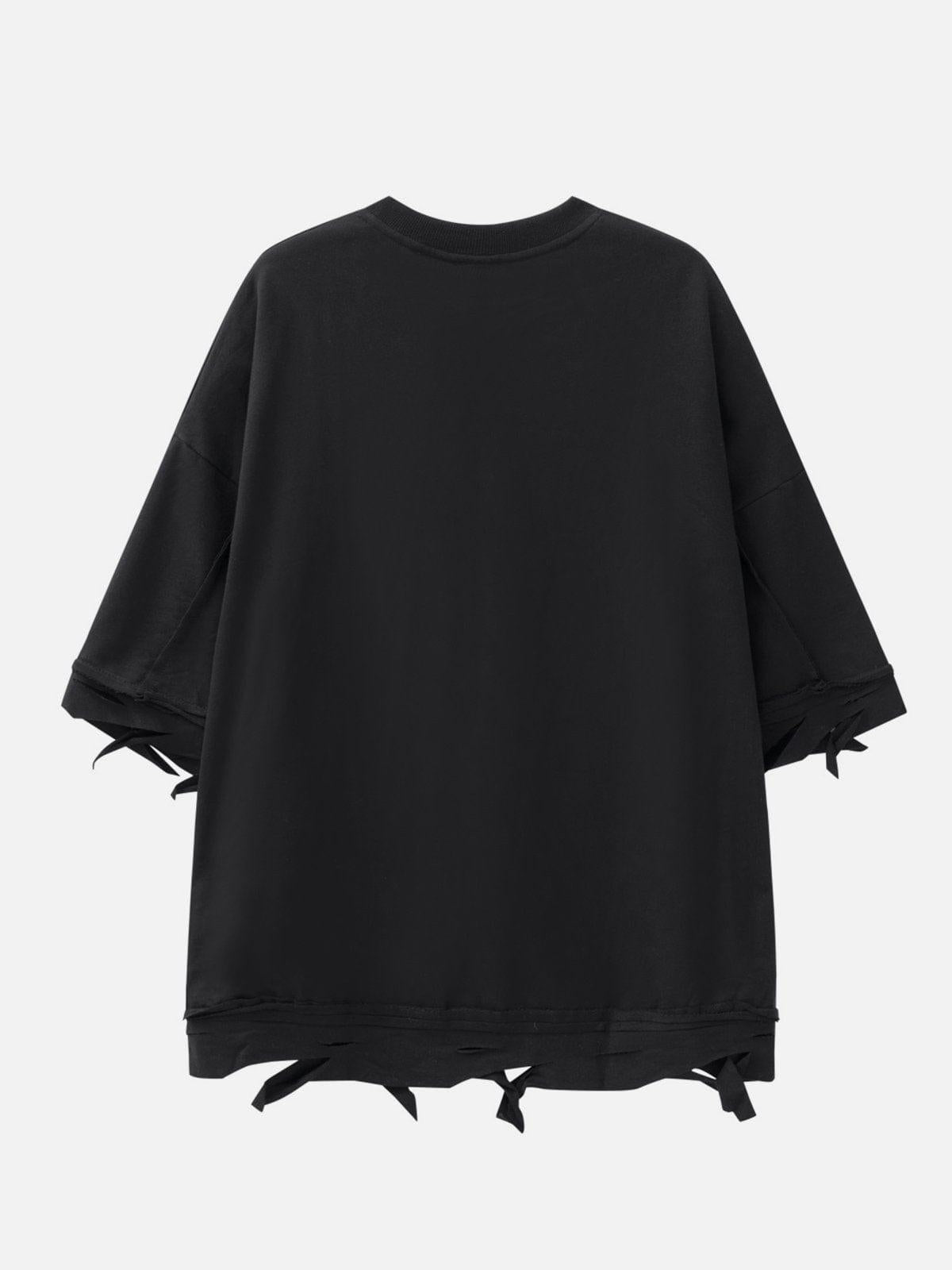 Chain Decoration Distressed Tee