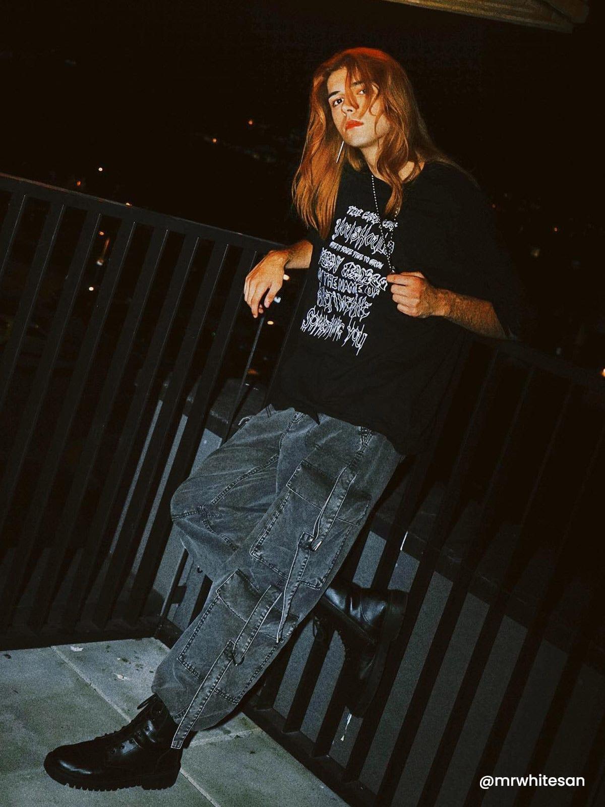 Chain Decoration Distressed Tee