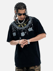 Chain Print Crew Neck T-Shirt