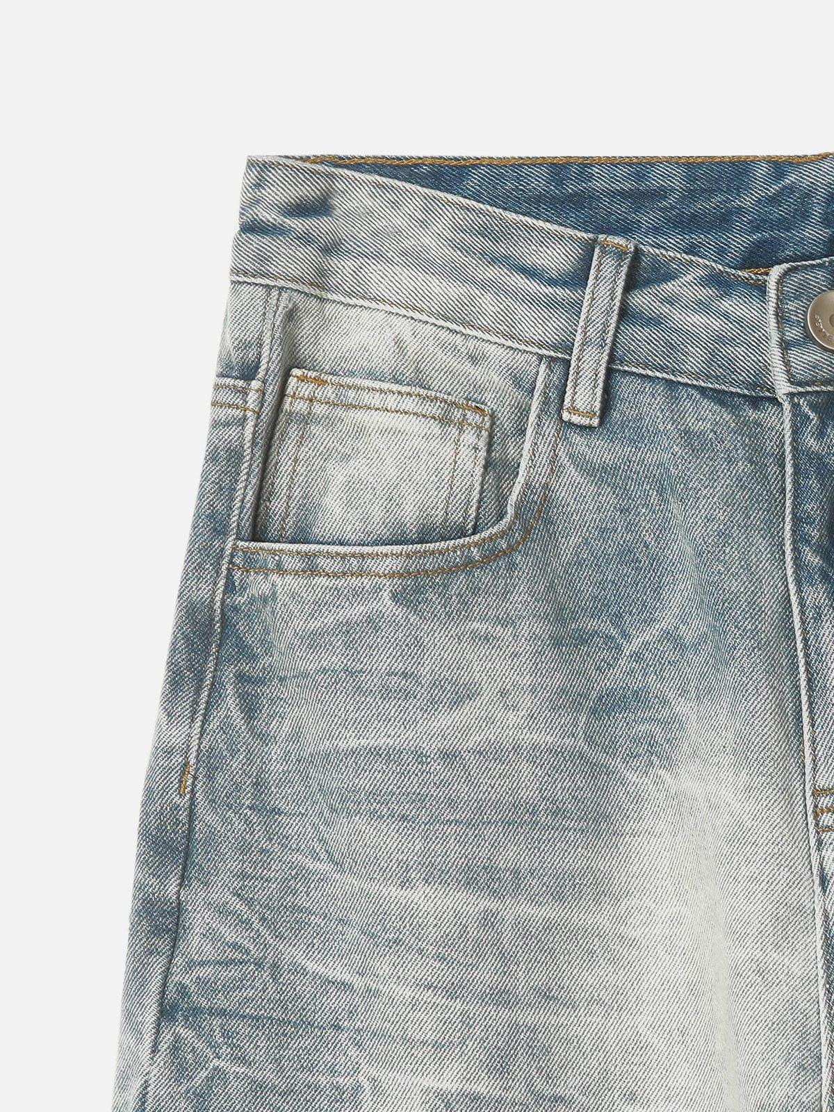 Chain Washed Graphic Jeans