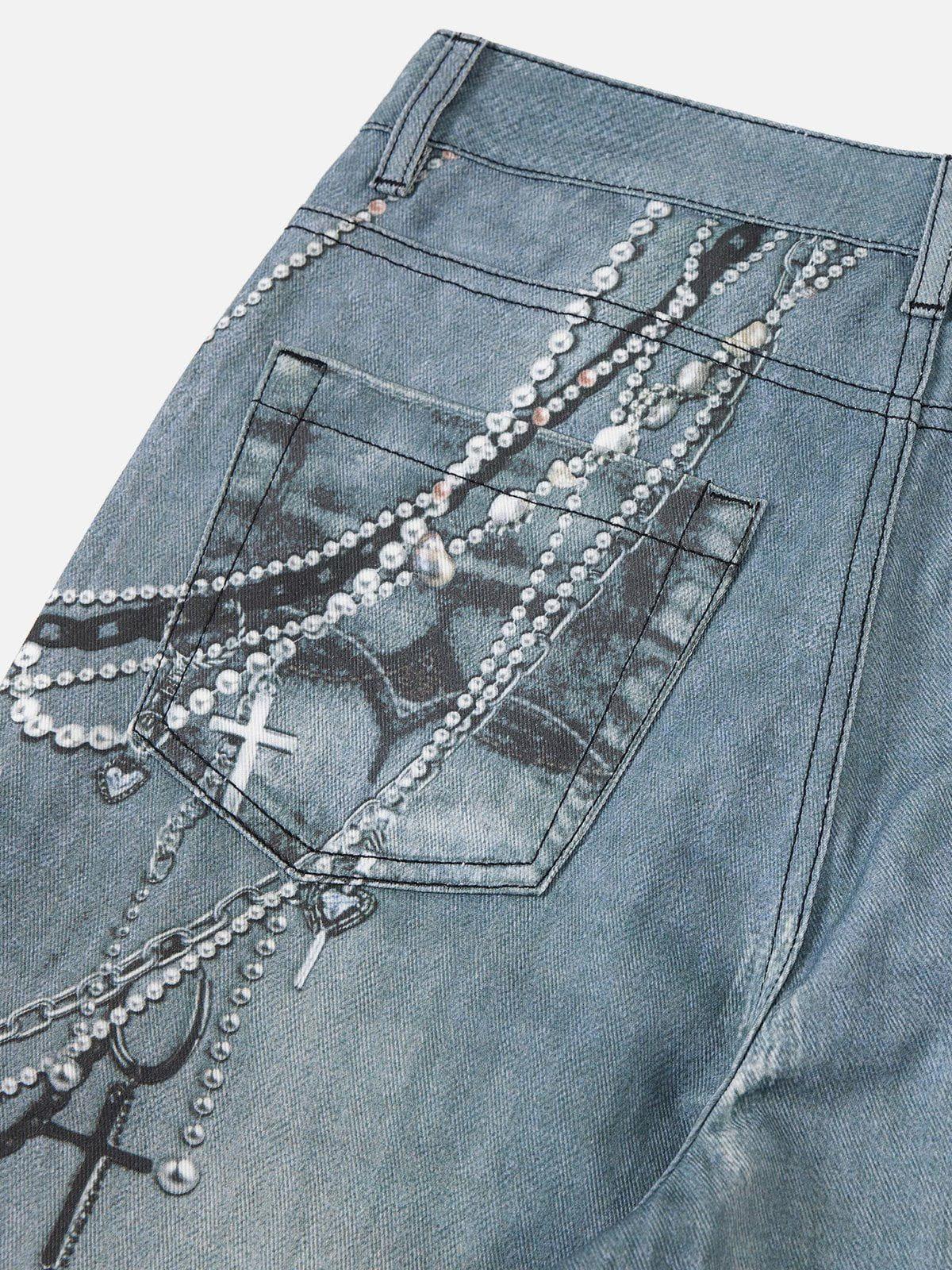 Chains Print Jeans