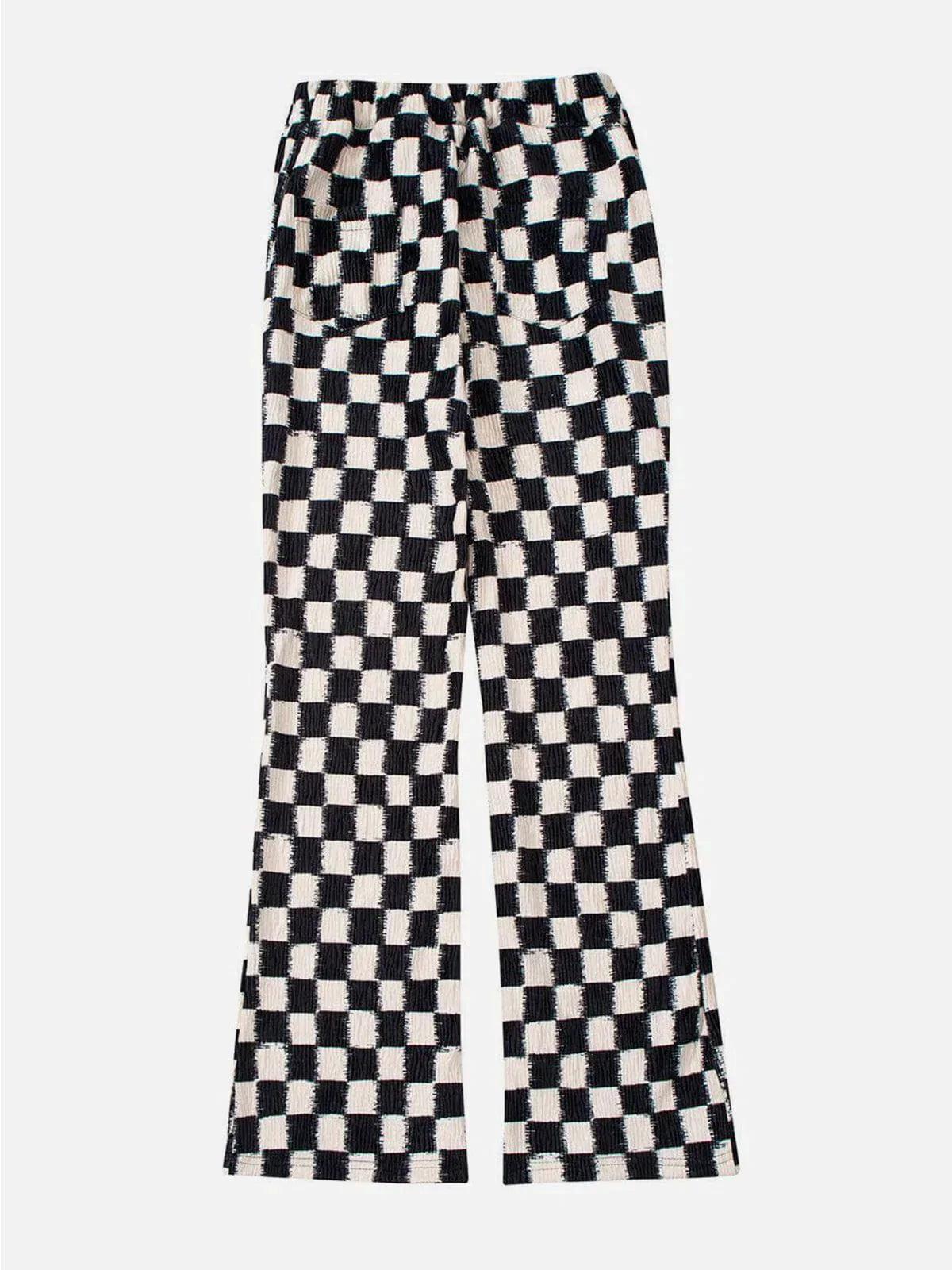 Checkerboard Elastic Horn Pants