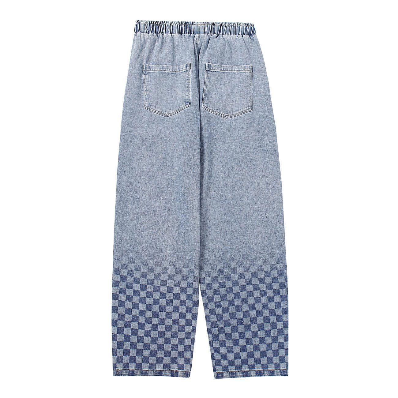 Checkerboard Print Jeans