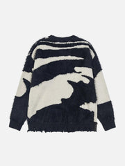 Color Block Letter Jacquard Sweater