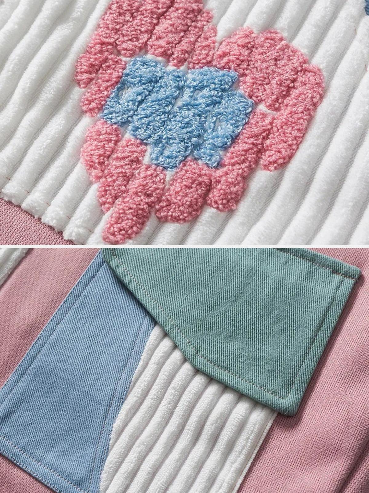 Color Block Patchwork Heart Jacket