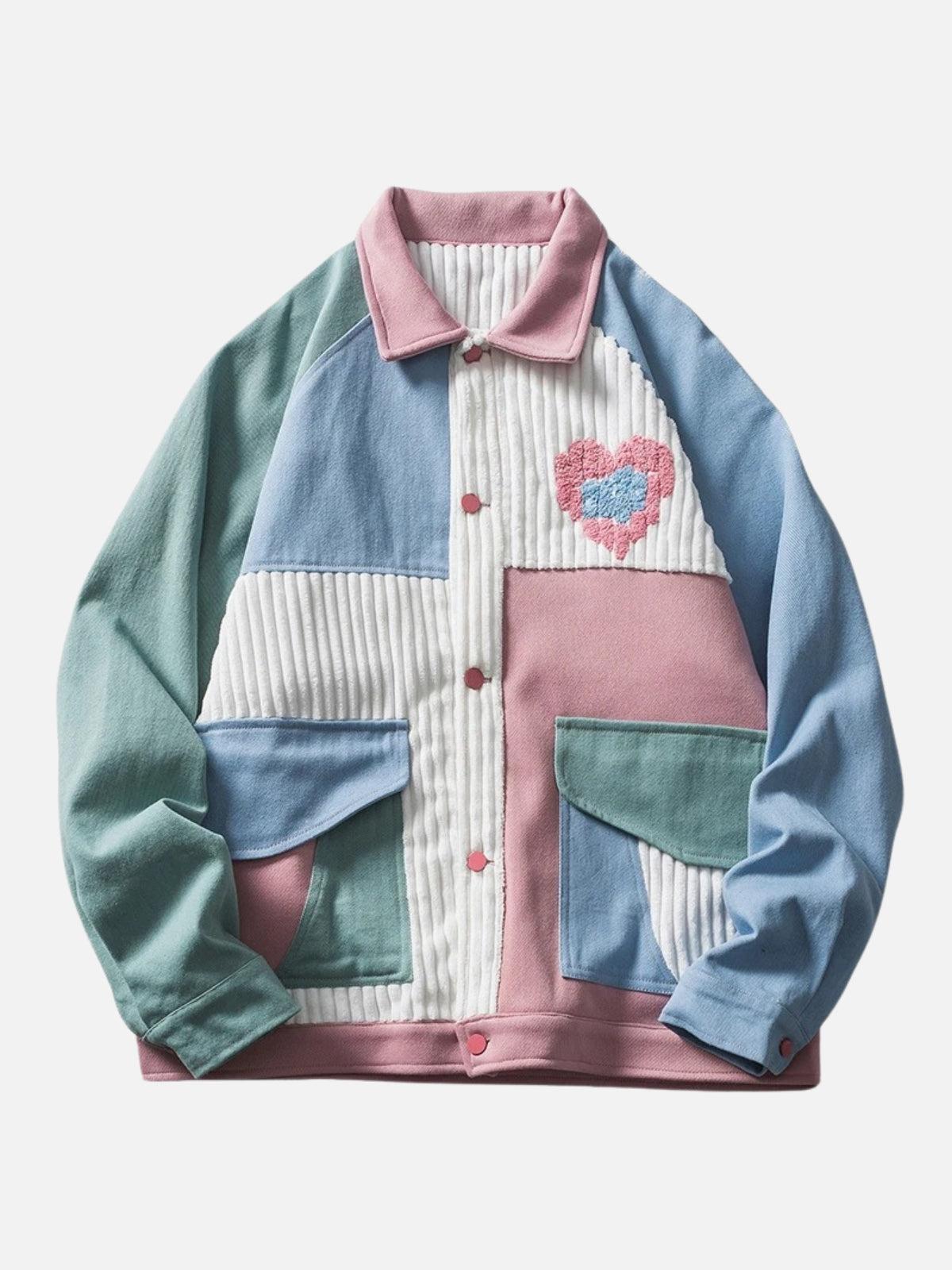 Color Block Patchwork Heart Jacket