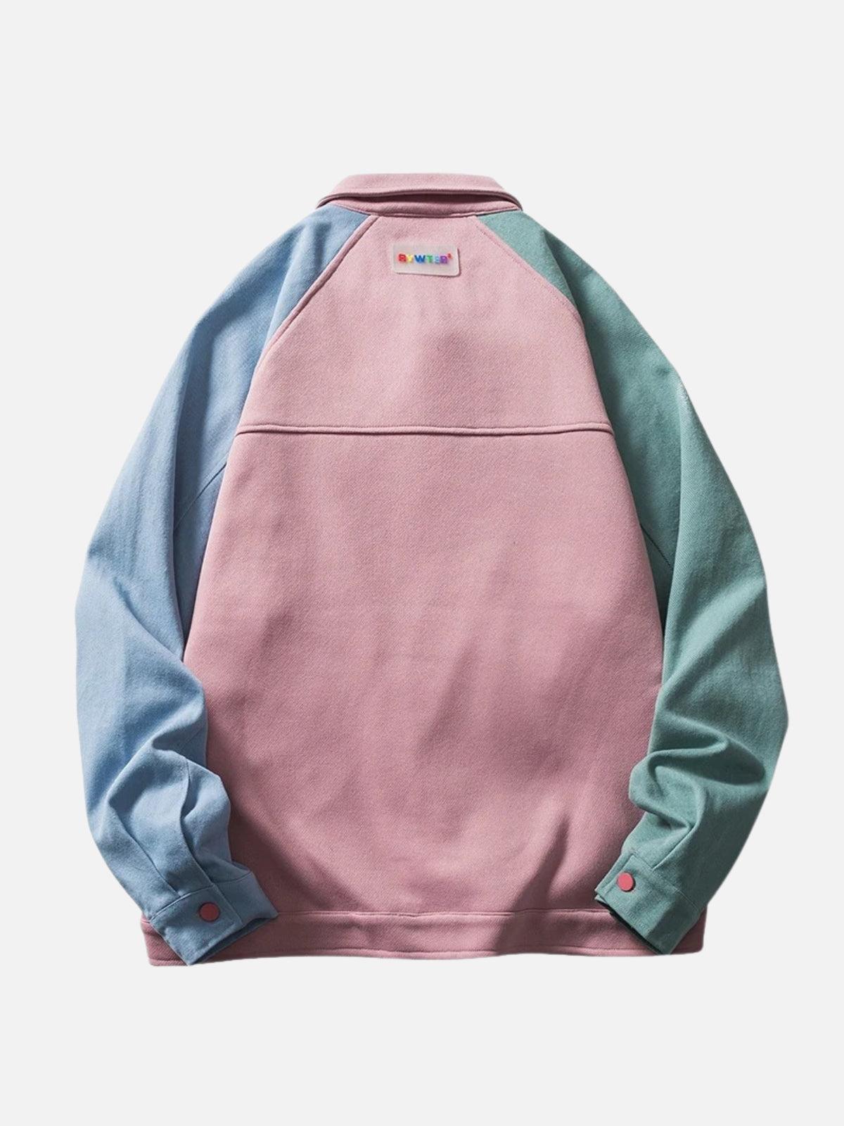 Color Block Patchwork Heart Jacket