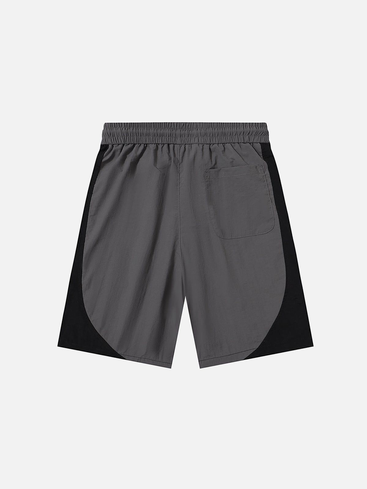 Color Blocking Drawstring Shorts