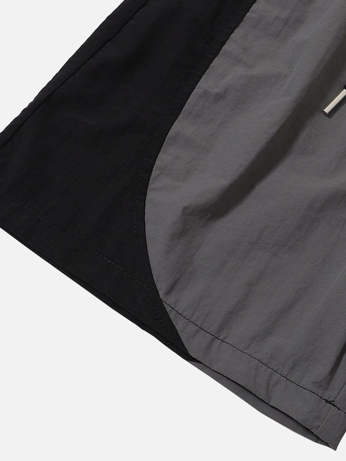 Color Blocking Drawstring Shorts