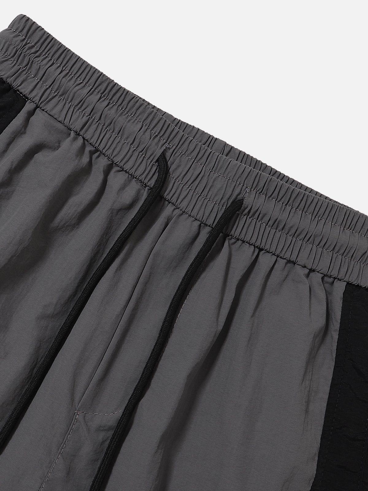 Color Blocking Drawstring Shorts