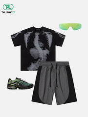 Color Blocking Drawstring Shorts