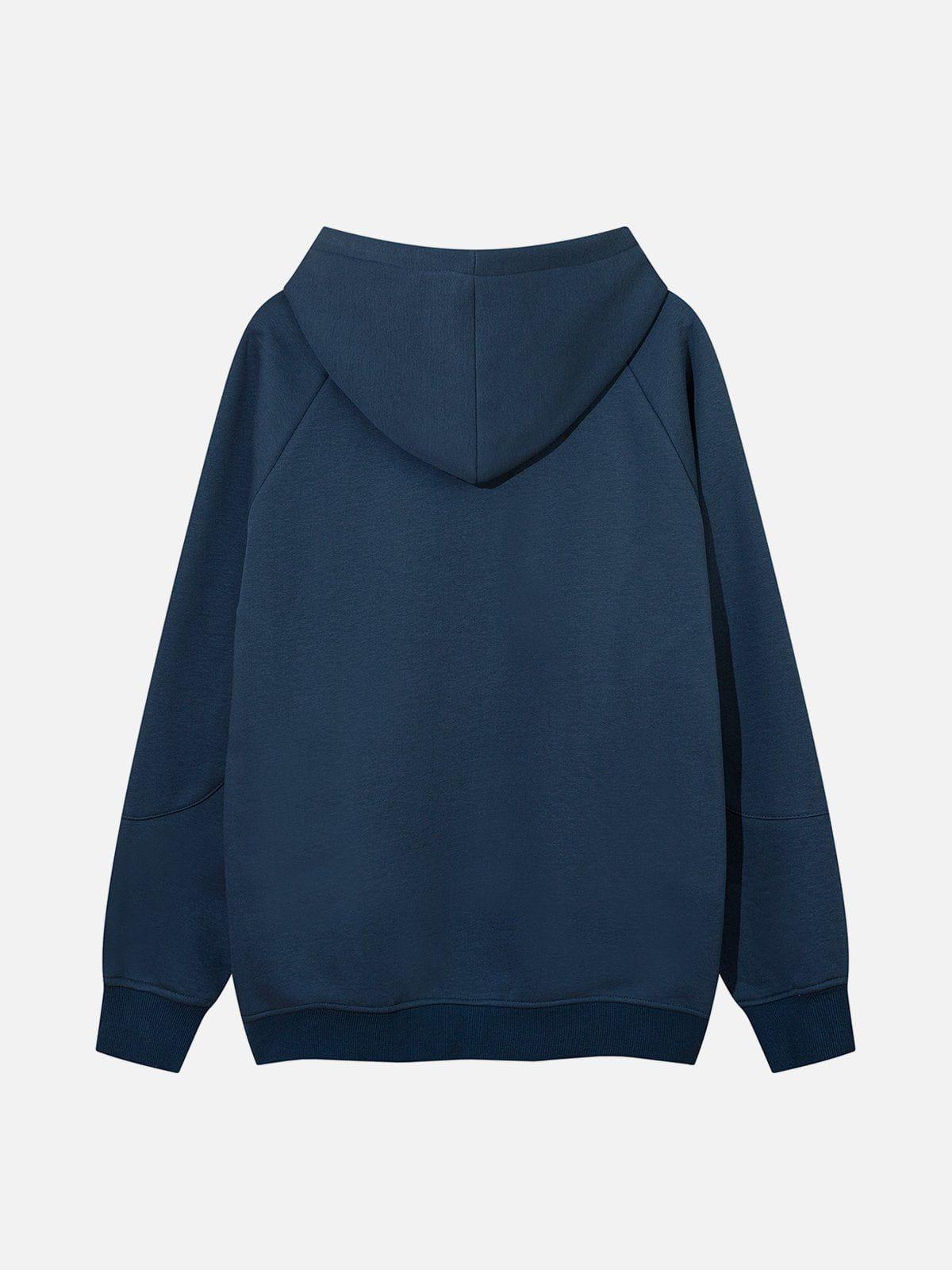 Color Blocking Gothic Letter Hoodie