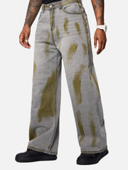 Color Blocking Loose Jeans