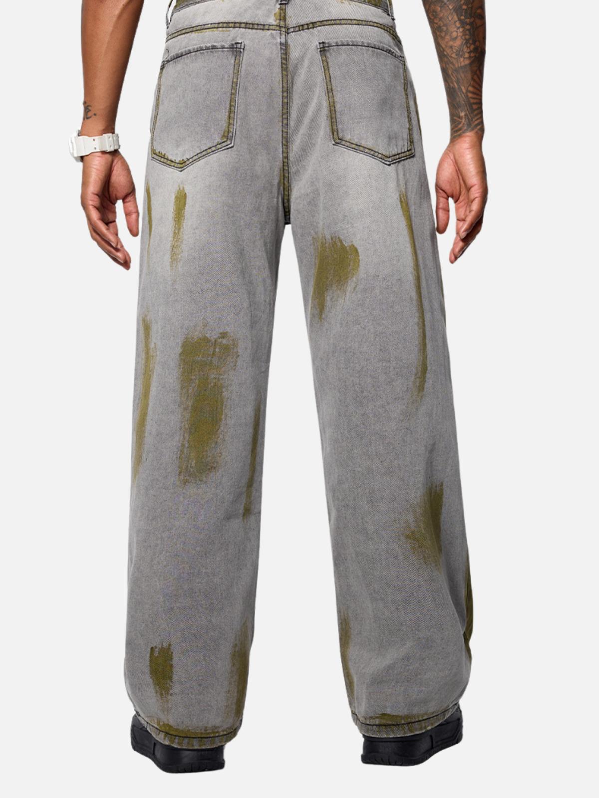 Color Blocking Loose Jeans