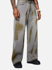 Color Blocking Loose Jeans