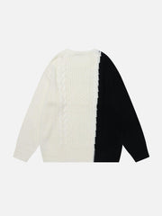 Color Blocking Patchwork Sweater