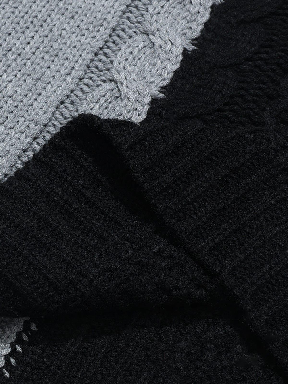 Color Blocking Patchwork Sweater